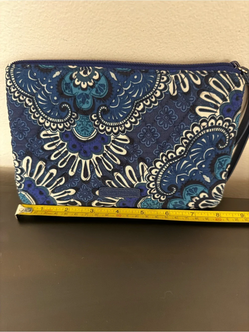 Vera Bradley Navy and White Floral Zip Cosmetic Pouch